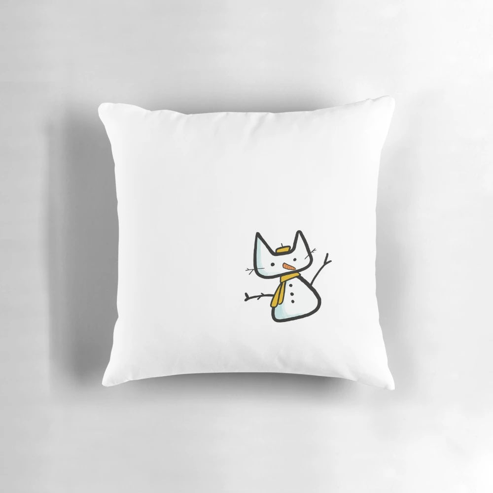 Plush mini snowcat pillow with a cute, whimsical design for the winter season