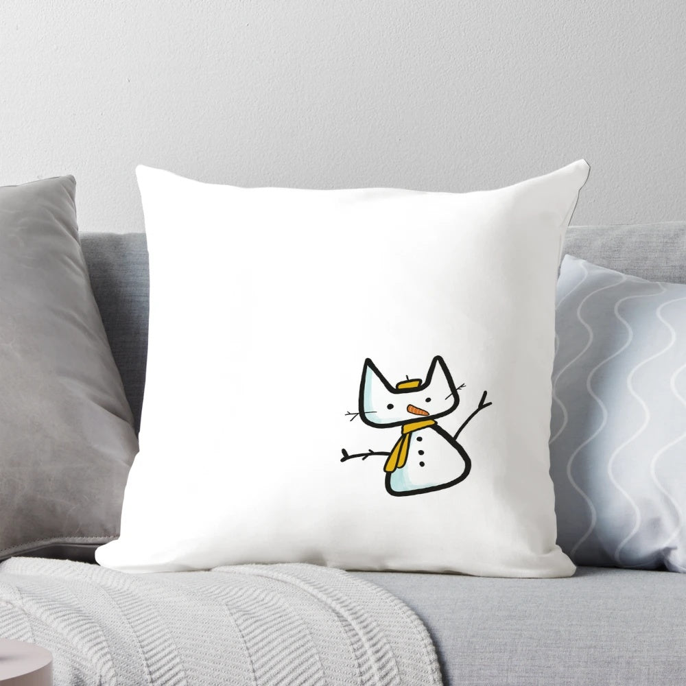 Plush mini snowcat pillow with a cute, whimsical design for the winter season