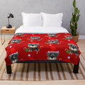 Miniature Schnauzer Plush Blanket with Christmas Decorations