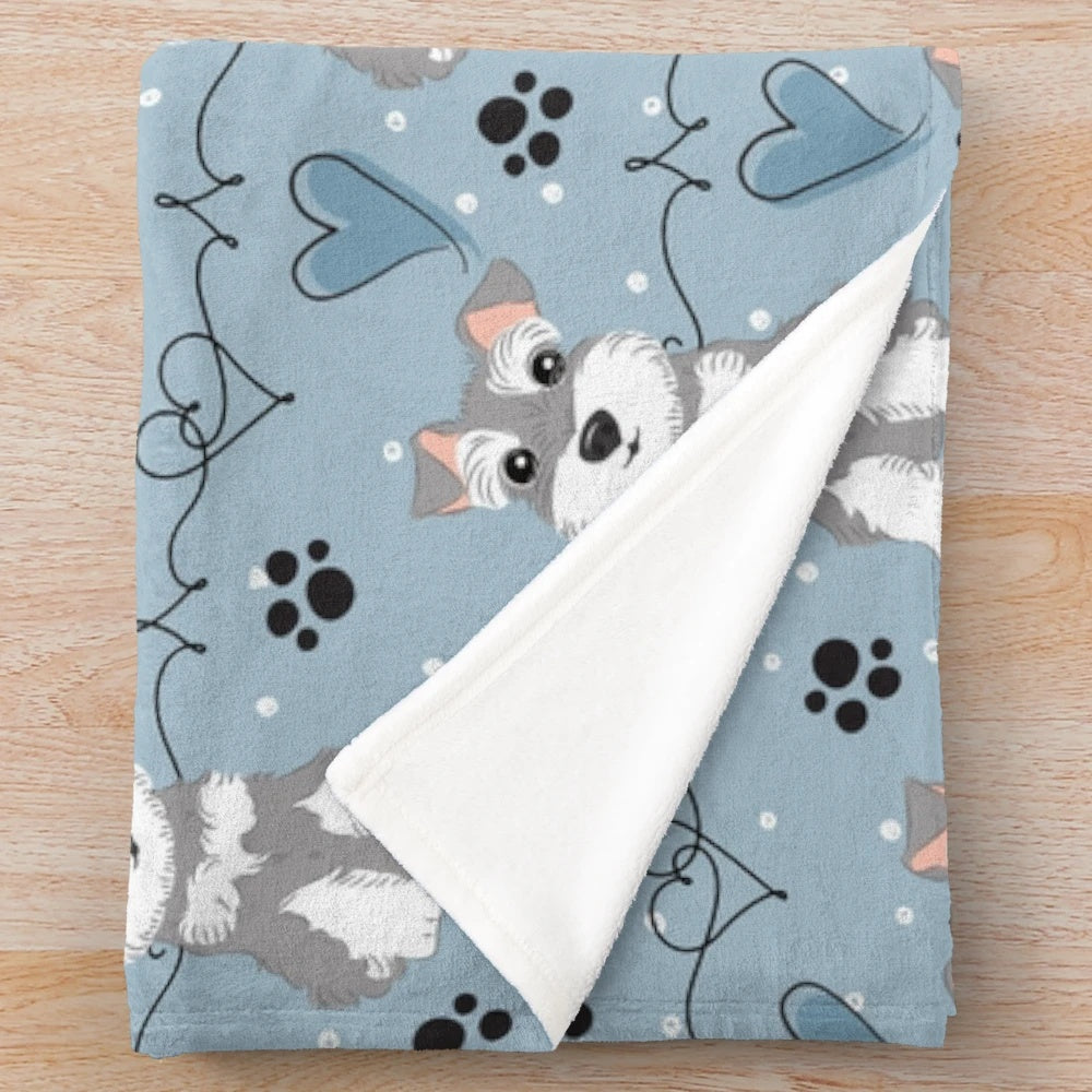 Soft and cuddly miniature schnauzer plush blanket