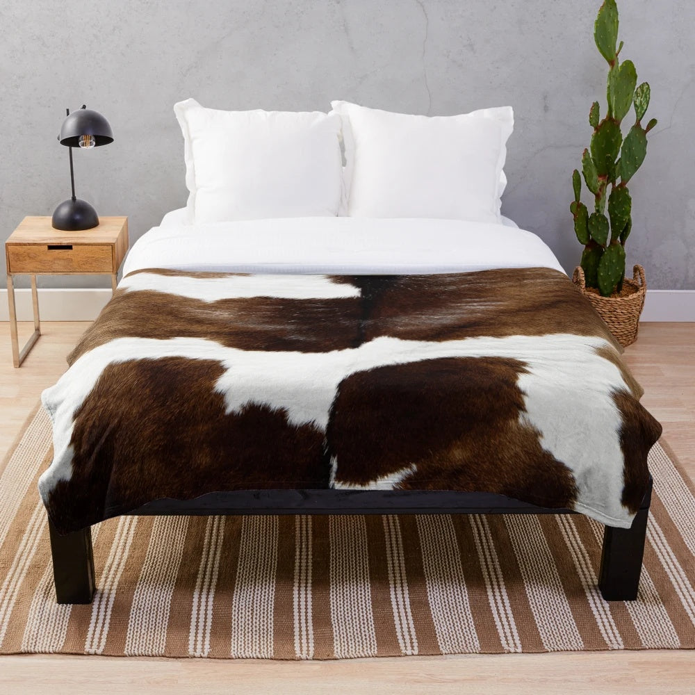Soft and Plush Cow Themed Blanket in Minimalist Design
