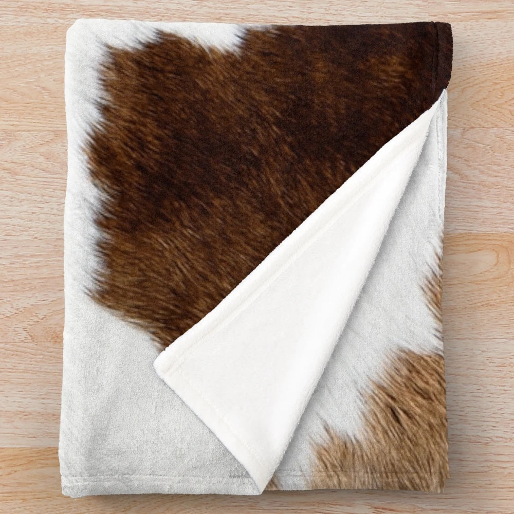 Soft and Plush Cow Themed Blanket in Minimalist Design