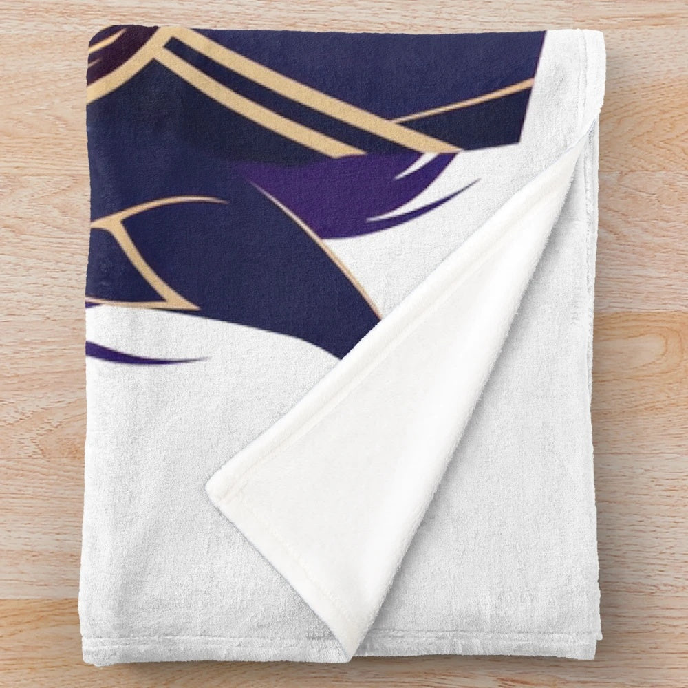 Minimalist plush blanket with a design of Lucina, a character from the Fire Emblem video game series