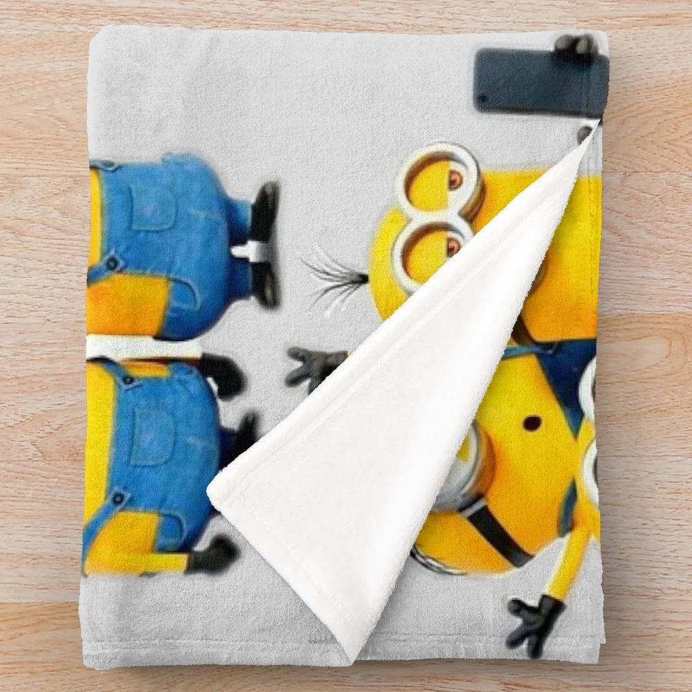 Minion Plush Blanket for Kids - Despicable Me Cartoon Movie Inspired Comfort Blanket