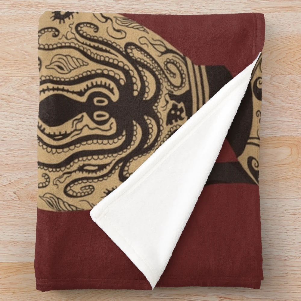 Plush blanket featuring ancient Minoan ceramic designs