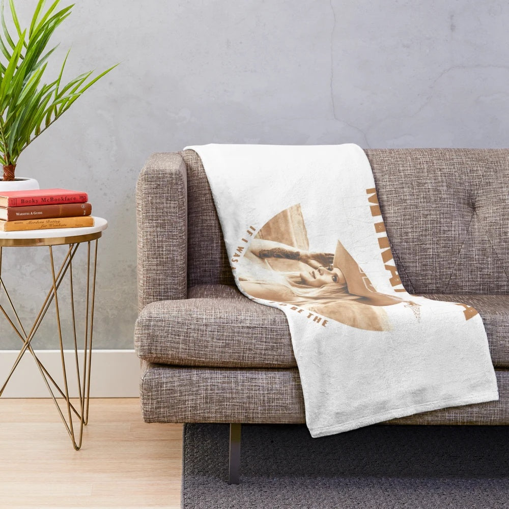 Cozy plush blanket featuring retro-inspired design for Miranda Lambert fans