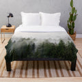 Soft and cozy misty forest plush blanket with minimalist design