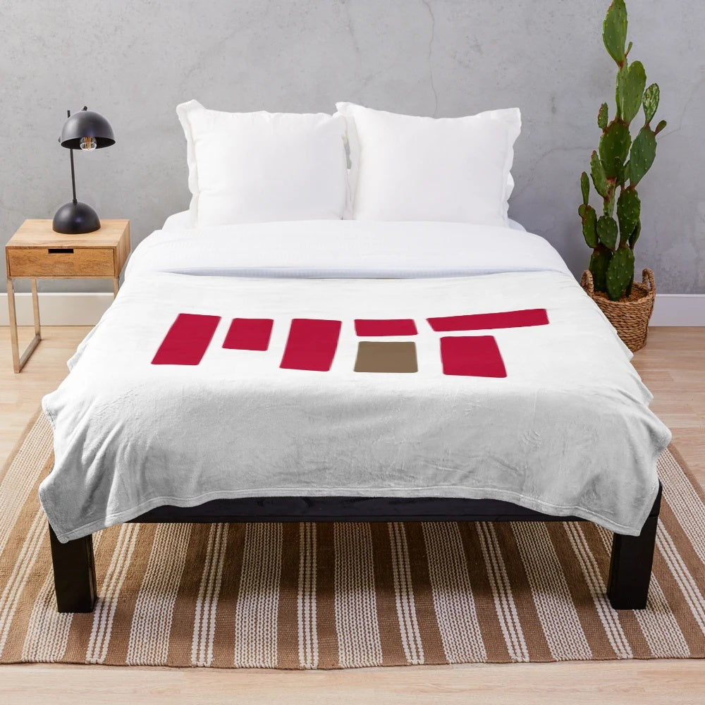 MIT inspired plush blanket featuring Tim the Beaver mascot