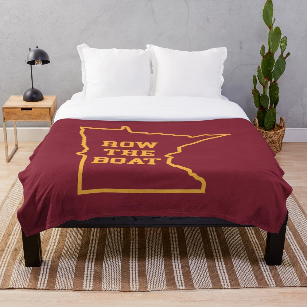 Plush blanket featuring the outline of the state of Minnesota
