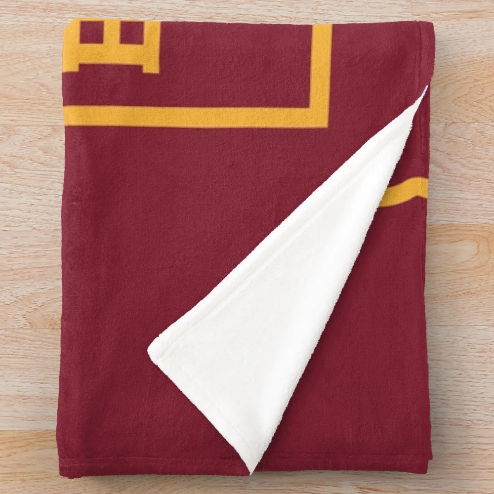 Plush blanket featuring the outline of the state of Minnesota