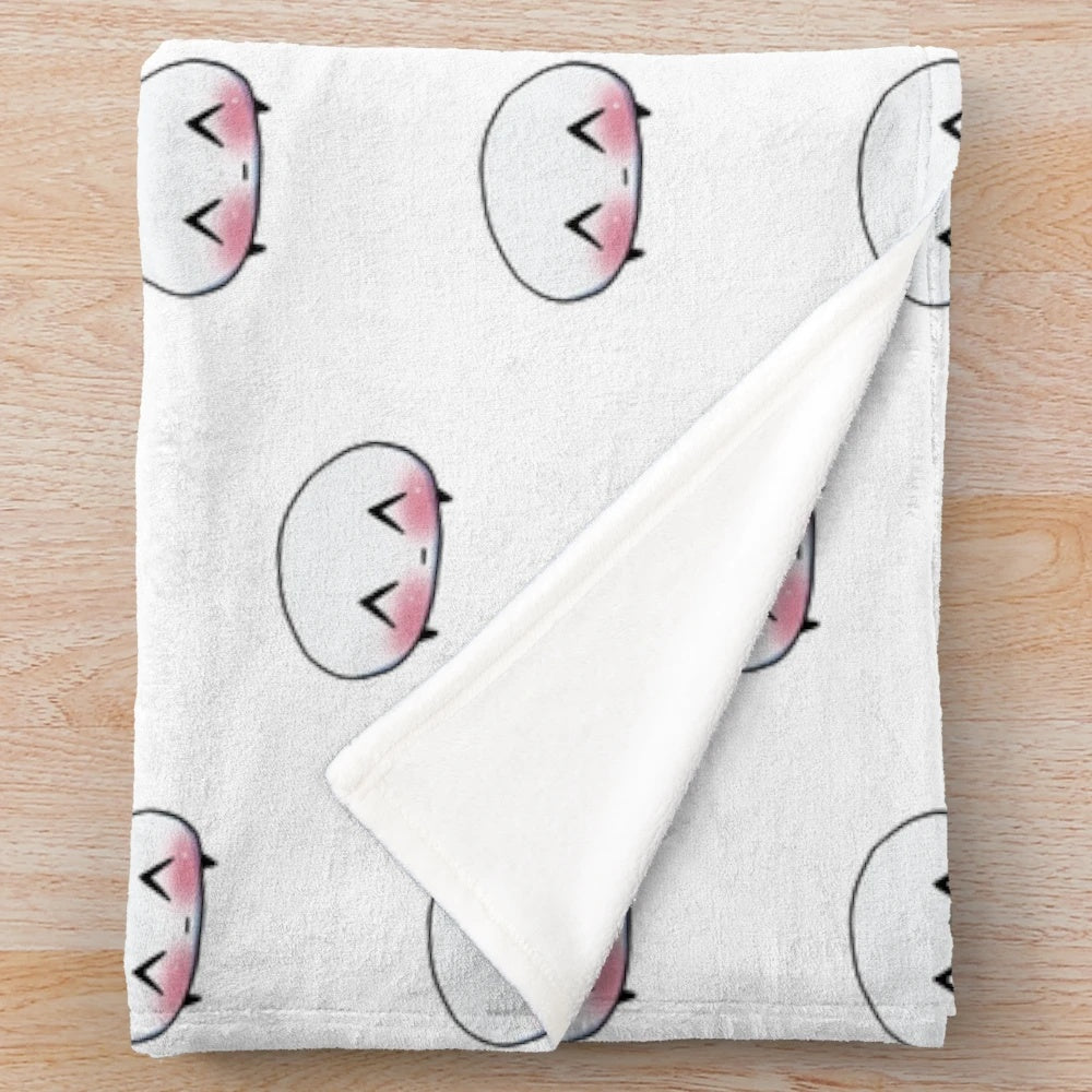 Soft and cuddly mochi plush blanket with adorable anime-style character design