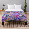 Cozy plush blanket featuring fan art inspired by vacation themes