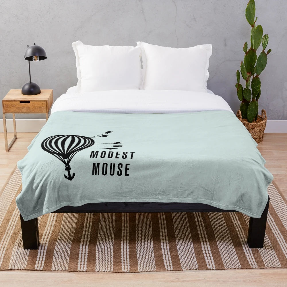 Modest Mouse themed plush blanket with album art designs