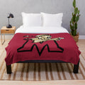 Molloy College plush blanket featuring the university logo and colors