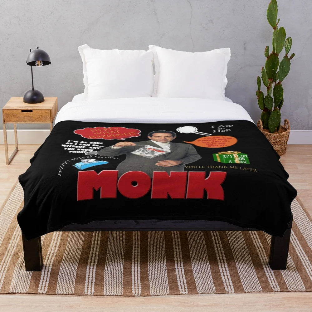 Soft and Comfortable Plush Blanket Featuring Iconic Monk Quotes