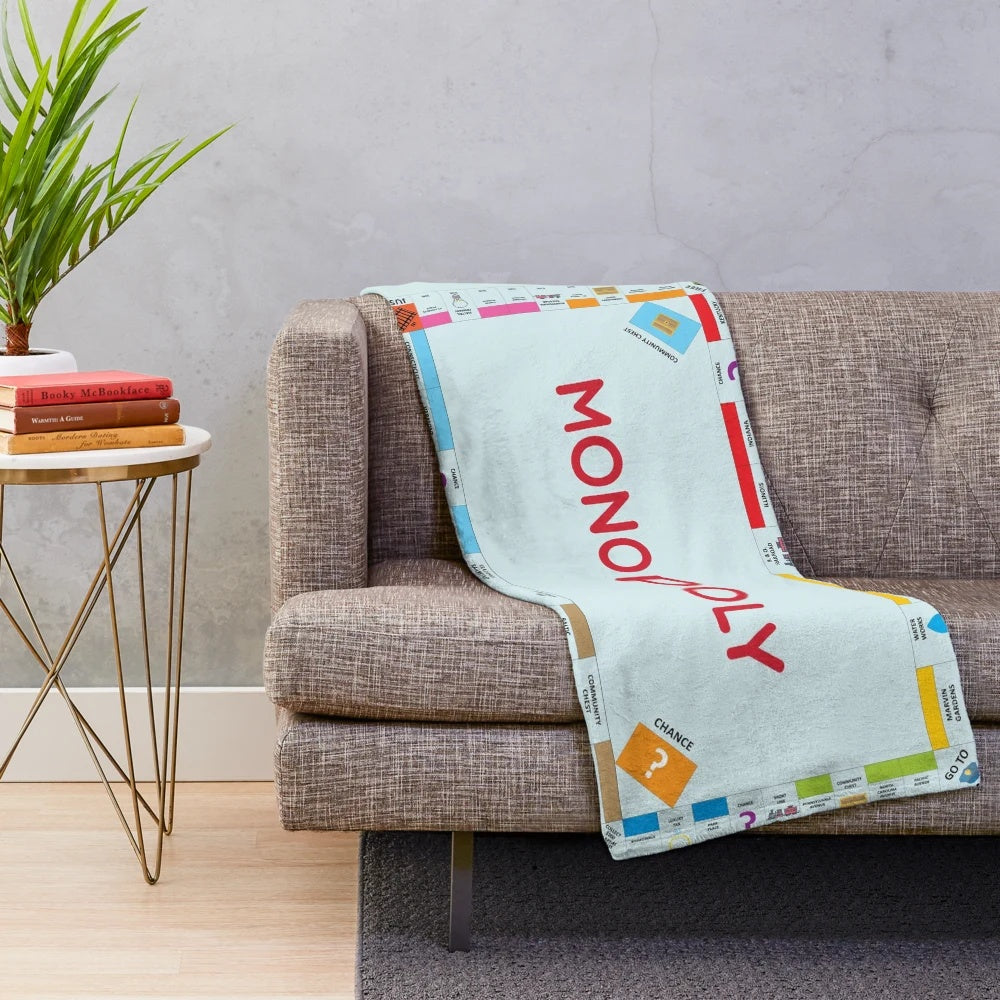 Soft and Plush Monopoly Themed Blanket