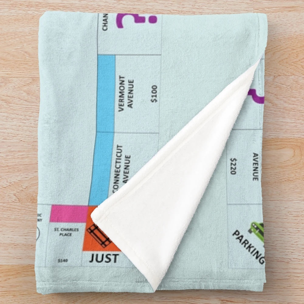 Soft and Plush Monopoly Themed Blanket