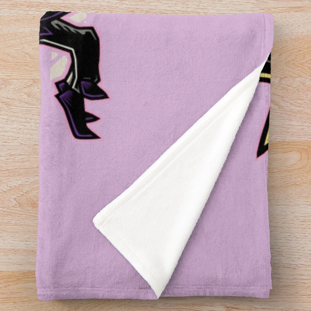Plush blanket featuring a chibi-style illustration of the Mizutsune monster from the Monster Hunter video game series.
