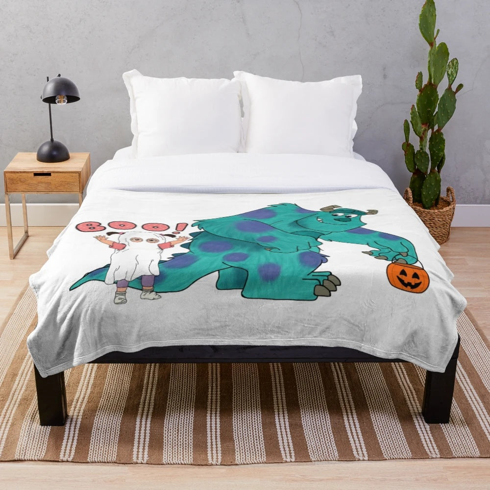 Halloween Boo and Sully Plush Blanket
