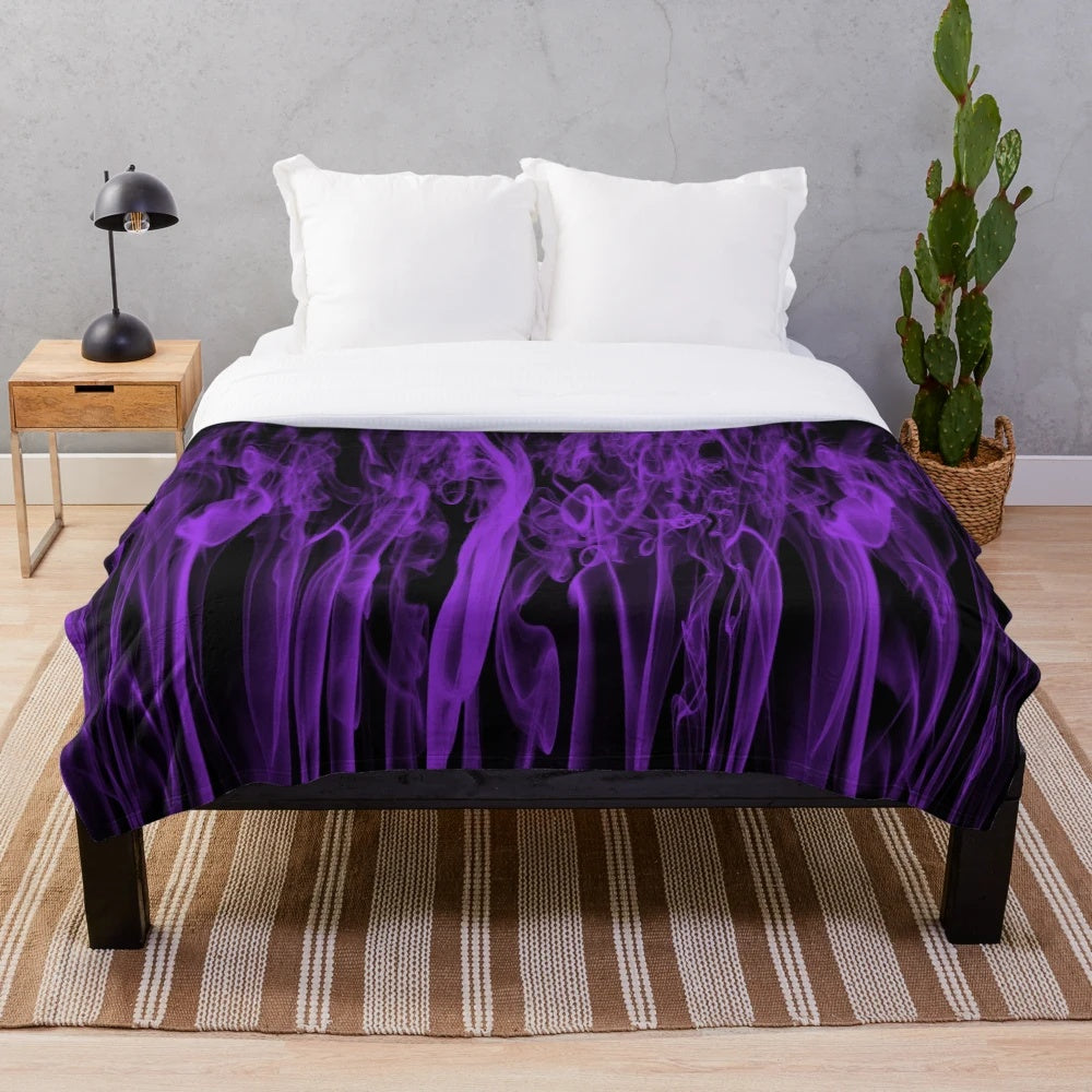 Large plush blanket with abstract smokey design