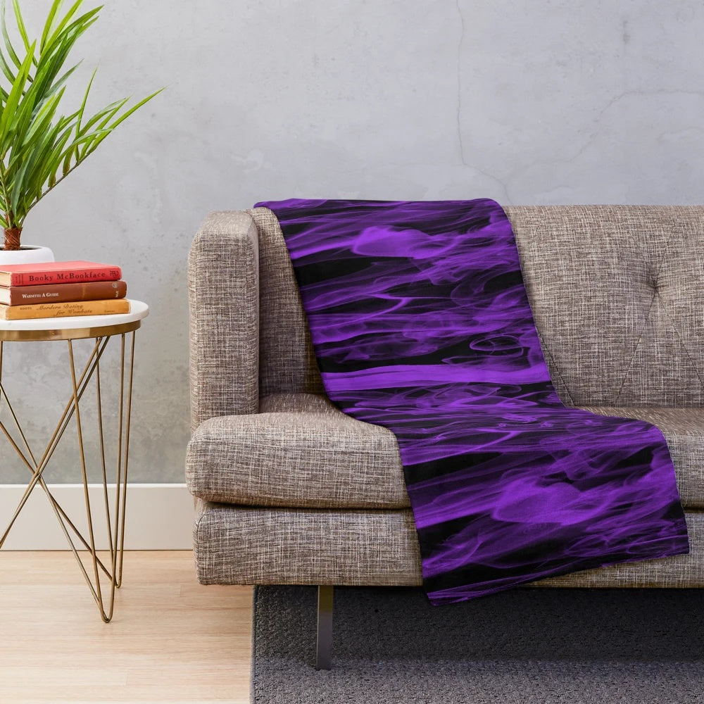 Large plush blanket with abstract smokey design