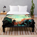 Soft and cozy plush moon blanket with anime-inspired design