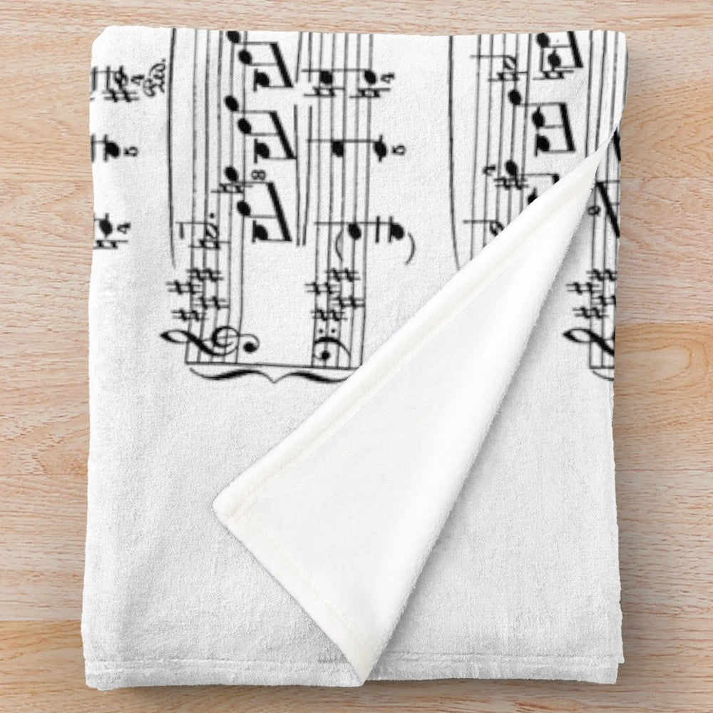 Cozy Moonlight Sonata Inspired Plush Blanket featuring Beethoven's iconic piano composition