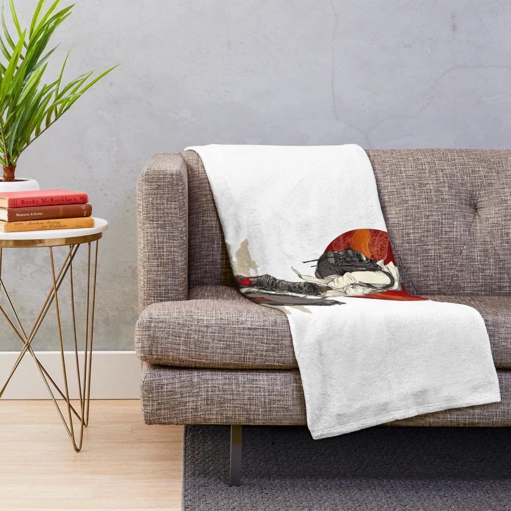 Moor-inspired plush blanket for cozy and stylish travels