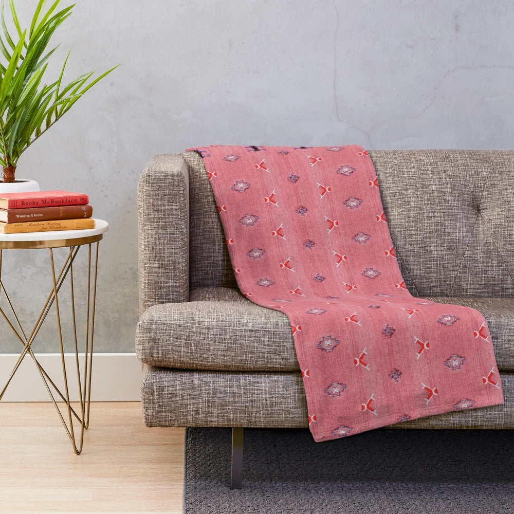 Handmade traditional Moroccan-style plush blanket