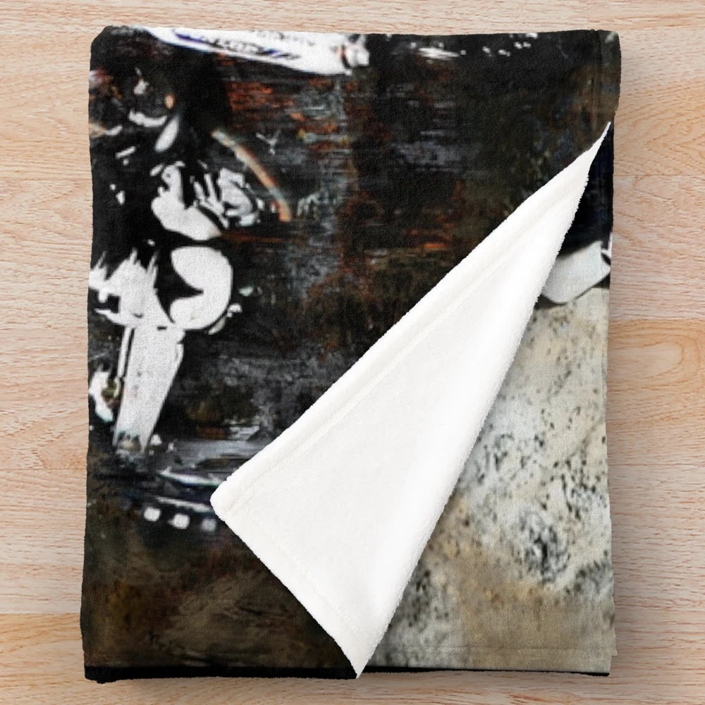 Motocross-themed plush blanket for fans of dirt bike racing and extreme sports