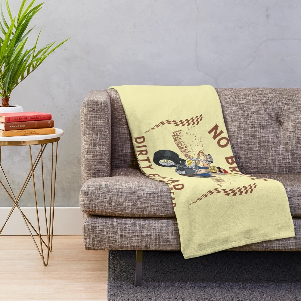 Plush blanket with motorcycle-themed design for bike lovers