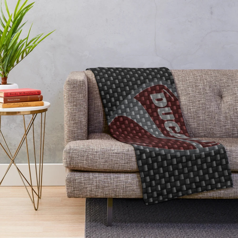 Ducati Corse motorcycle-themed plush blanket