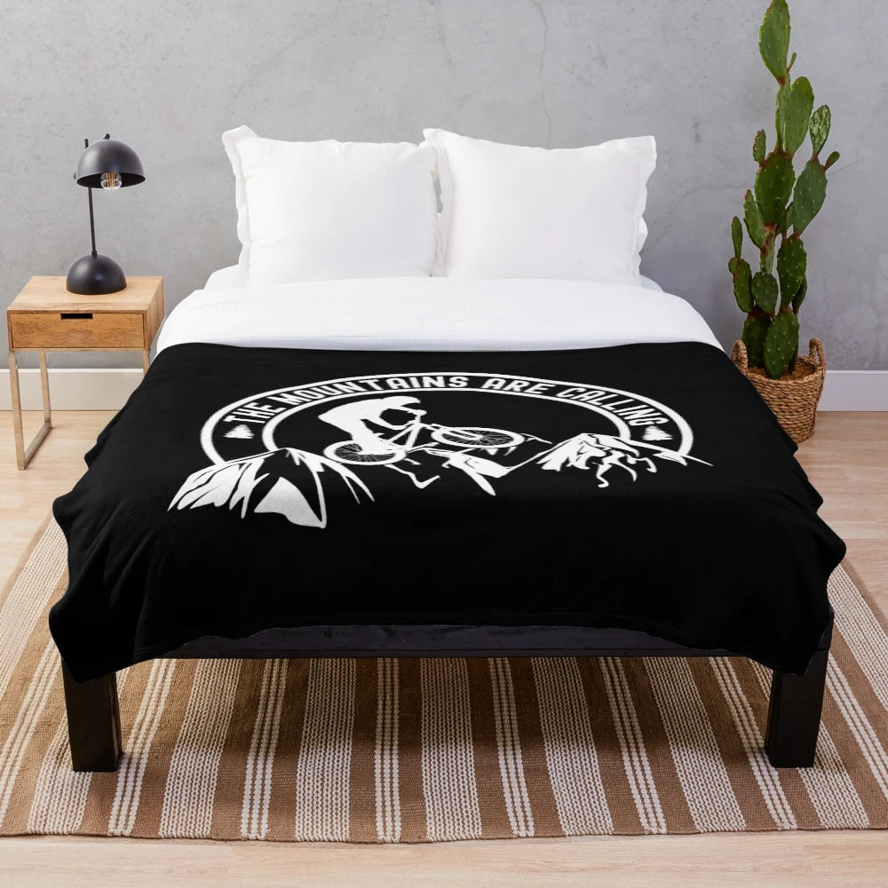 Mountain landscape plush blanket