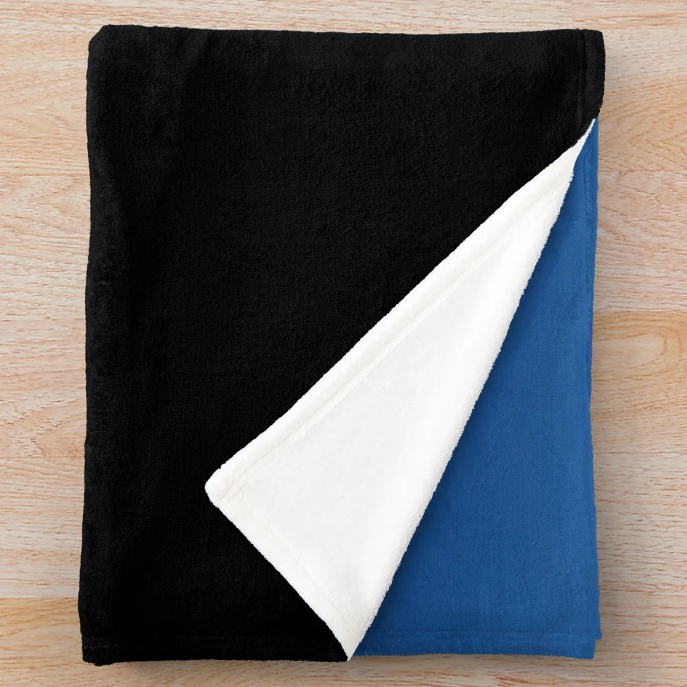 Mountain biking plush blanket with blue sky silhouette