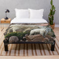 Plush mountain goat blanket with soft, cozy texture for home and living room decor