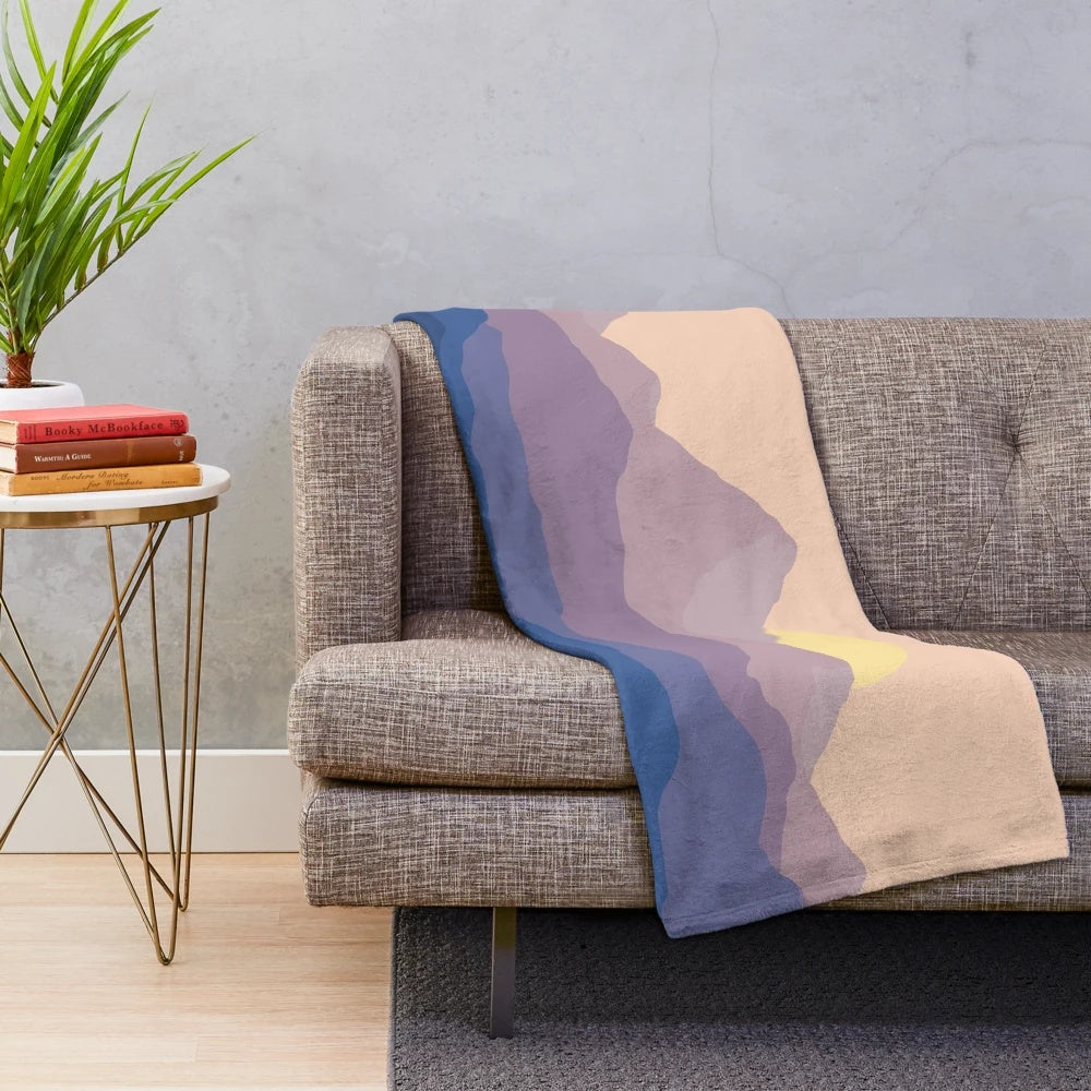 Plush mountain-themed blanket for relaxation and comfort