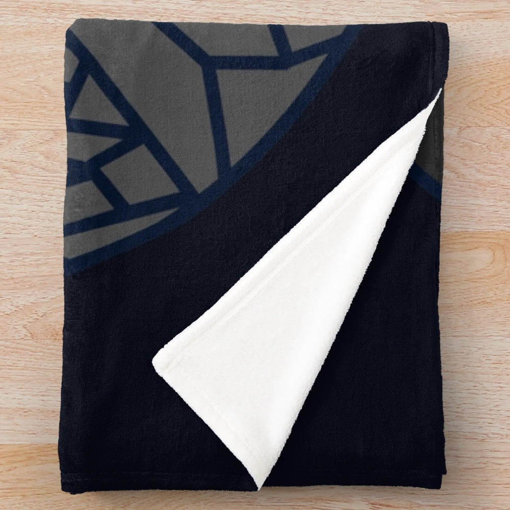 Mountain Plush Blanket with Geometric Landscape Design