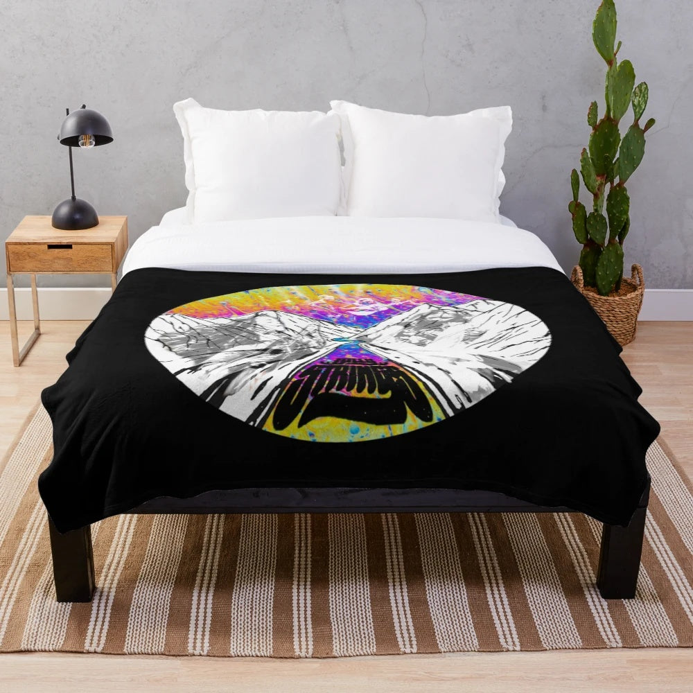 Mountain river plush blanket with bluegrass music inspired design
