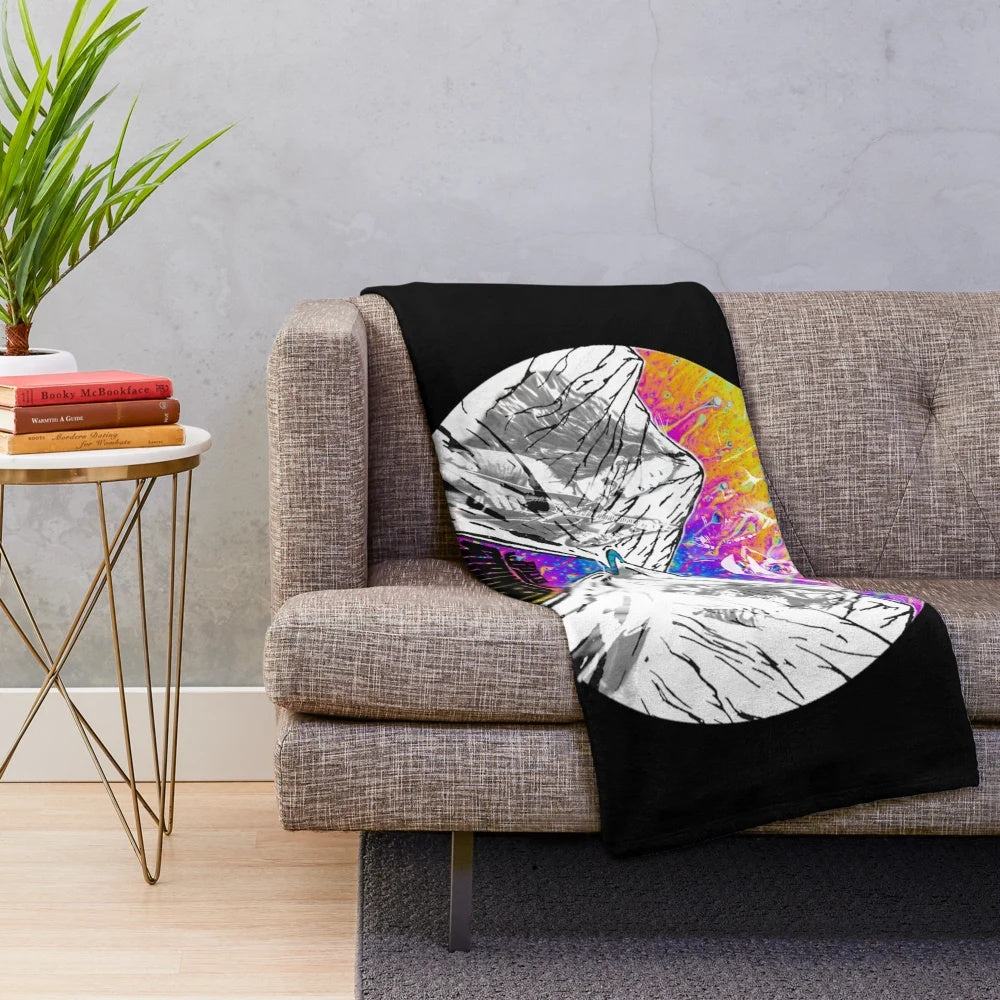 Mountain river plush blanket with bluegrass music inspired design