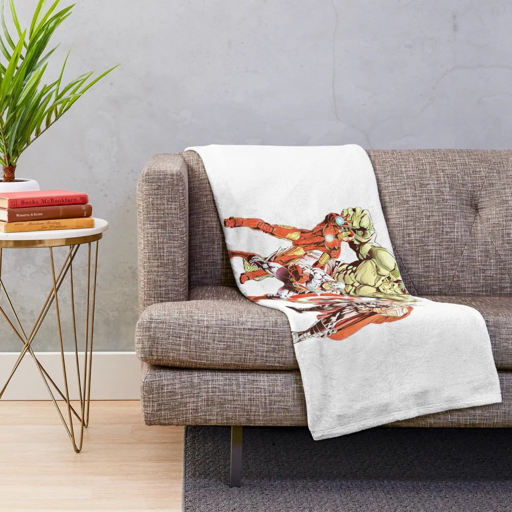 Cozy plush blanket featuring movie heroes and characters