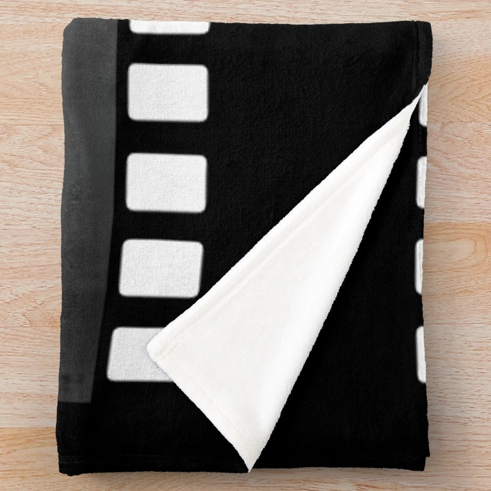 Black and white plush blanket featuring an iconic scene from the movie La Haine