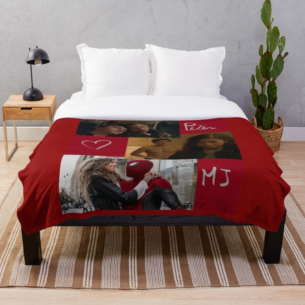 Peter and MJ from Marvel movie themed plush blanket