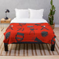 Plush movie lover blanket with cinema and film-themed pattern