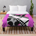 Cozy plush blanket for movie lovers featuring a "I LOVE MOVIES" design