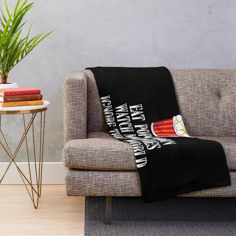 Plush blanket with movie-themed design for movie lovers