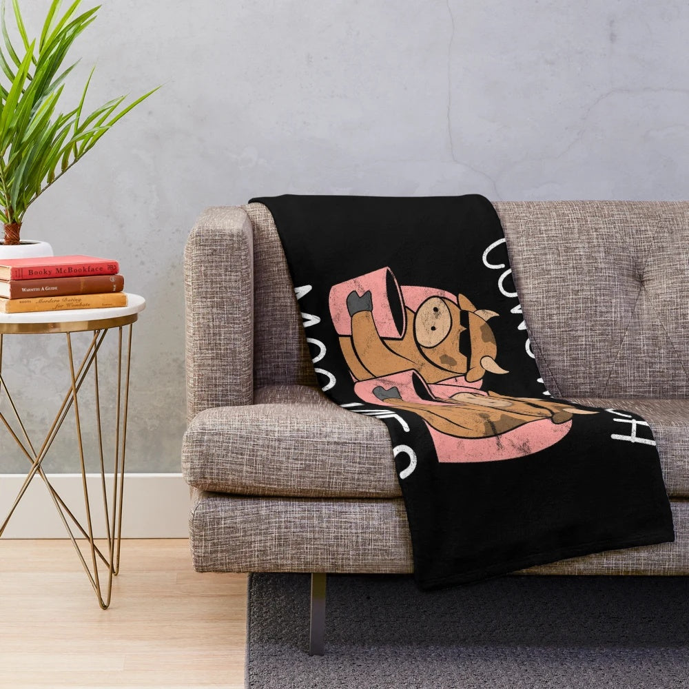 Soft plush movie-themed blanket for cozy movie night