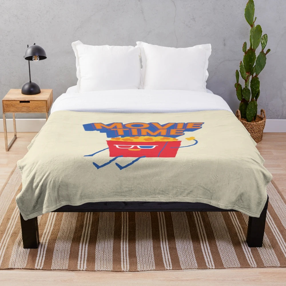 Cozy movie night plush blanket for movie enthusiasts