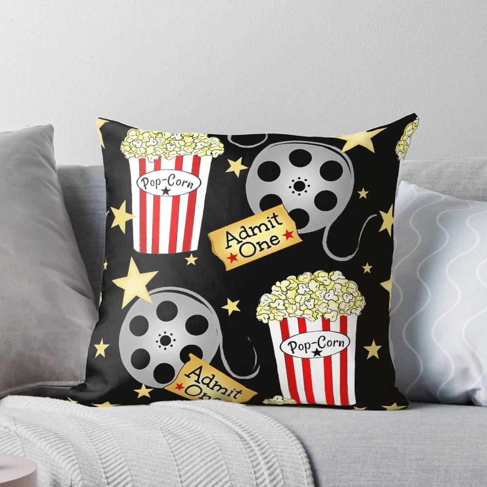 Realistic-looking popcorn pillow for movie night and home cinema experiences