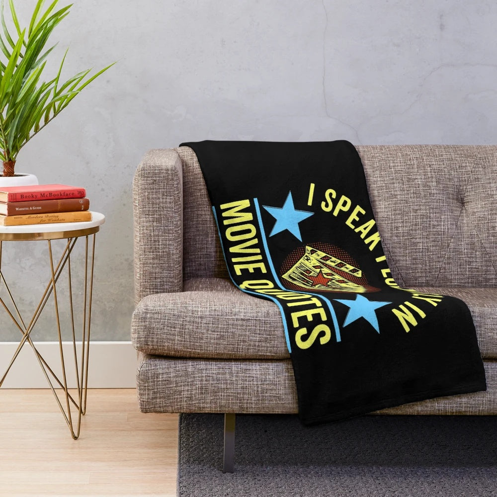 Plush movie quote blanket for cinema fans