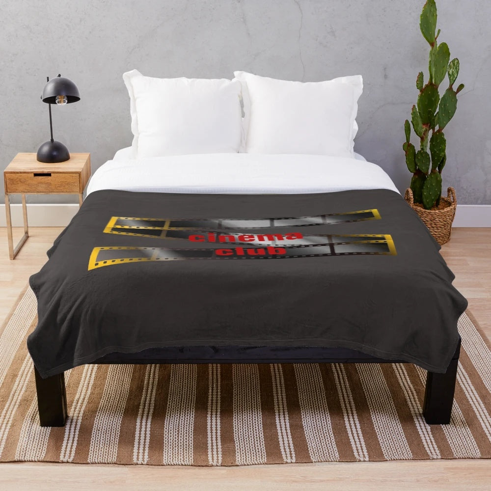 Film strip plush blanket for movie lovers